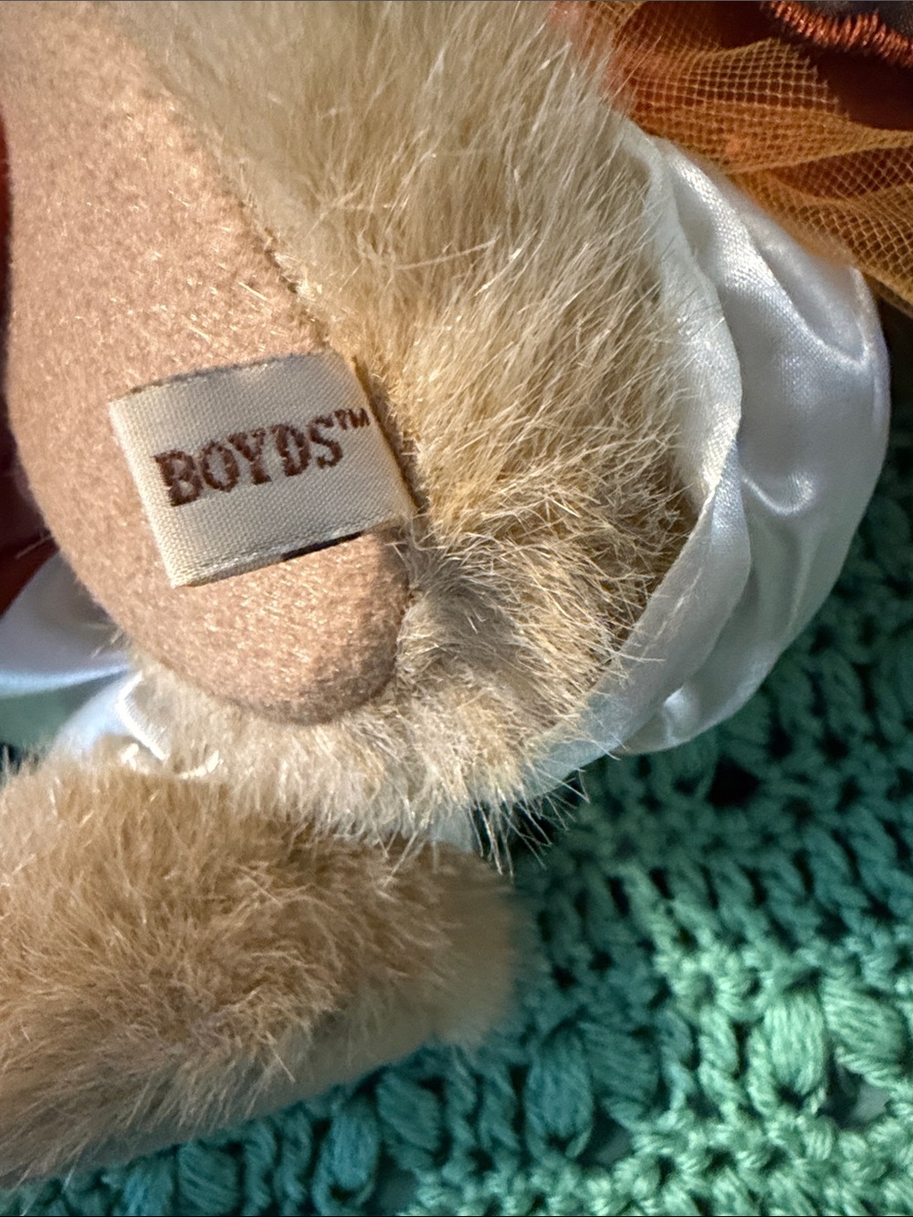 Plush Brown Bear Doll with Orange Flower Accent - Picture 4 of 7